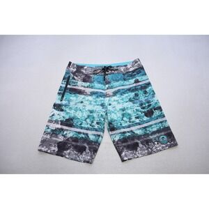Pelagic Argonaut Boardshorts Mens 36 Blue Grey Camo Excellent 4-Way Stretch